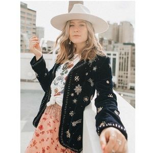 Velvet Moon Celestial Intricate Hand Beaded Blazer